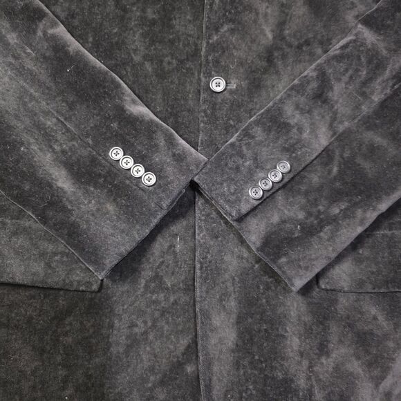Vintage Polo Ralph Lauren Black Velour Velvet Mens Blazer Jacket size Large - Picture 5 of 11